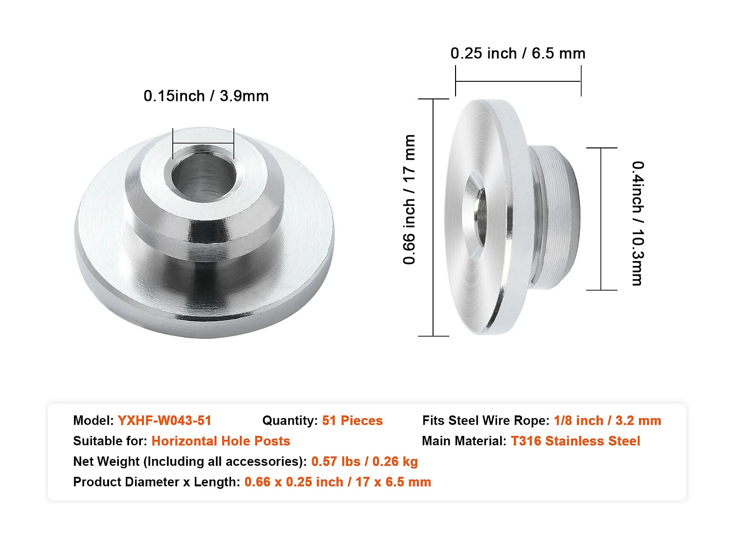 Corpo de Guarda SucceBuy Kit de Guarda-Corpos Invisível, Embalagem de 51 Luvas de Proteção de Rodas de 3,2 mm