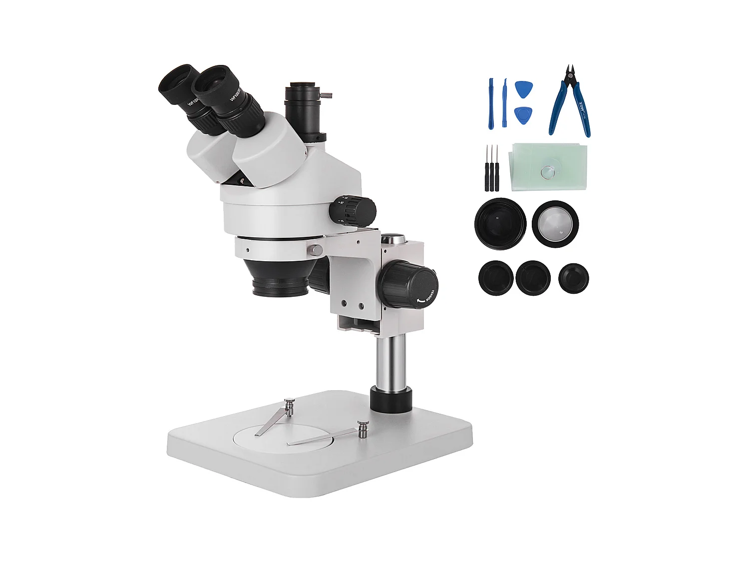 Microscopio Estéreo Trinocular SucceBuy 3,5X-90X | Soporte sobre Columna | Uso en Laboratorio | 110 V