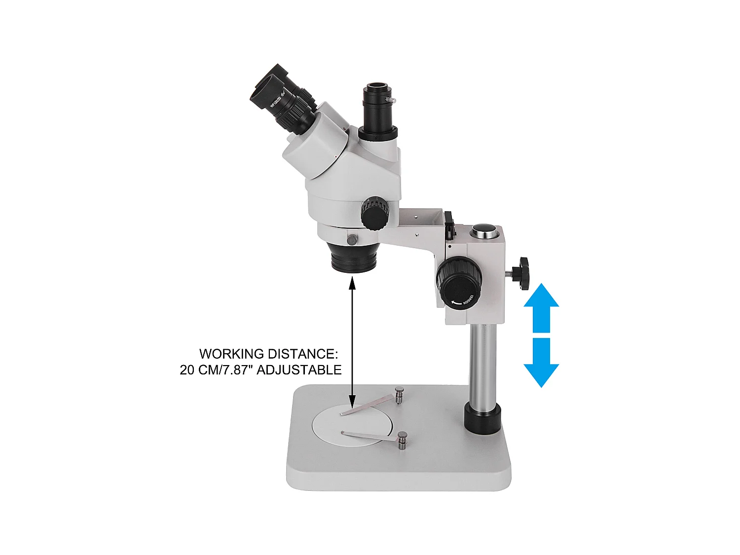 Microscopio Estéreo Trinocular SucceBuy 3,5X-90X | Soporte sobre Columna | Uso en Laboratorio | 110 V