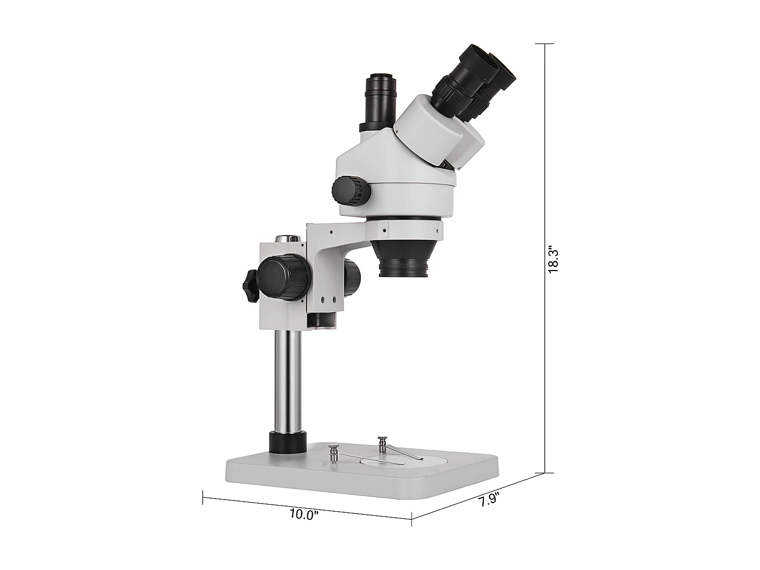Microscopio Estéreo Trinocular SucceBuy 3,5X-90X | Soporte sobre Columna | Uso en Laboratorio | 110 V