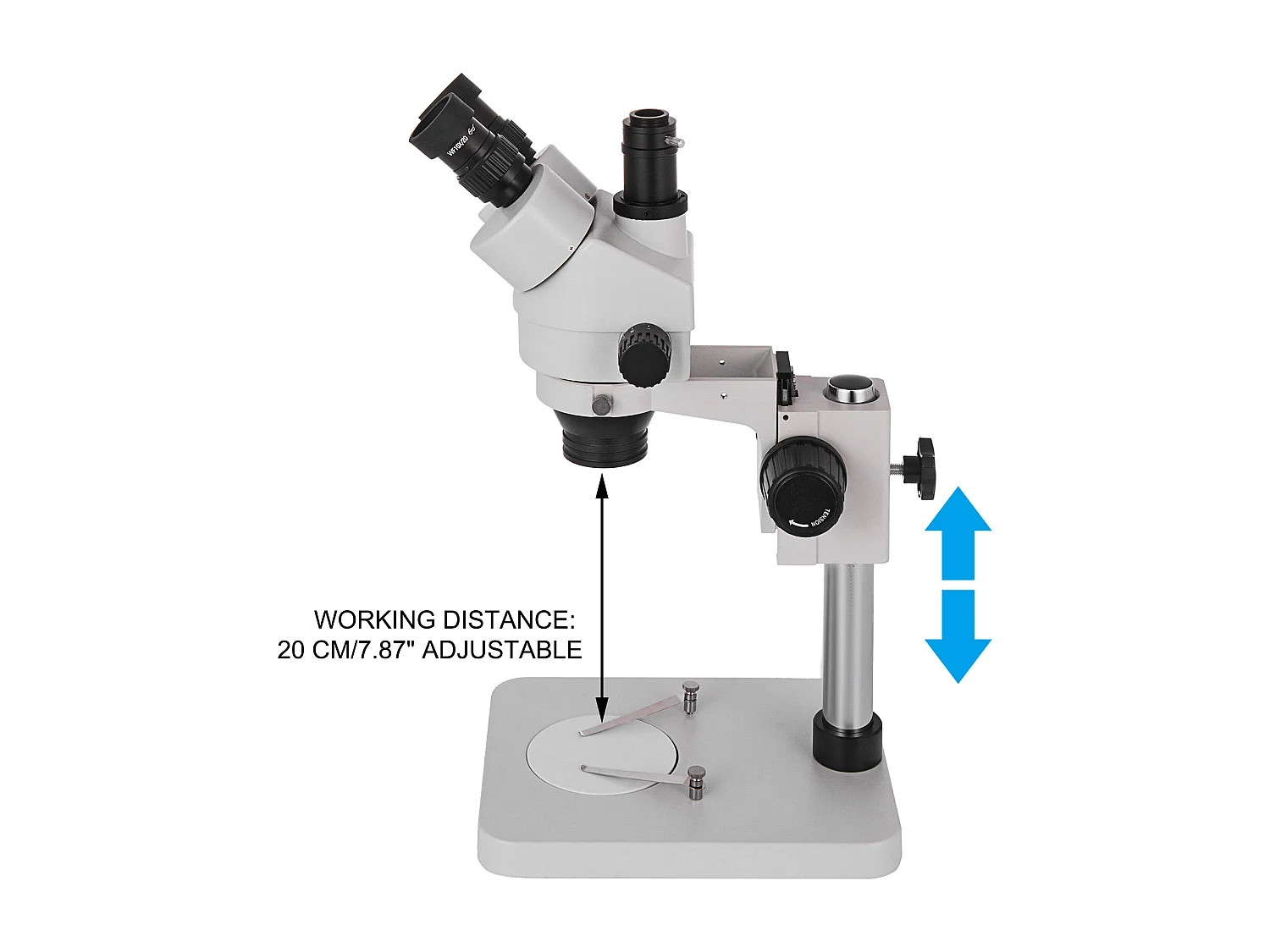 Microscopio Estéreo Trinocular SucceBuy 3,5X-90X | Soporte sobre Columna | Uso en Laboratorio | 110 V