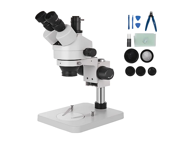 Microscopio Stereoscopico Trinoculare SucceBuy 3,5X-90X | Supporto su Colonna | Utilizzo in Laboratorio | 110 V