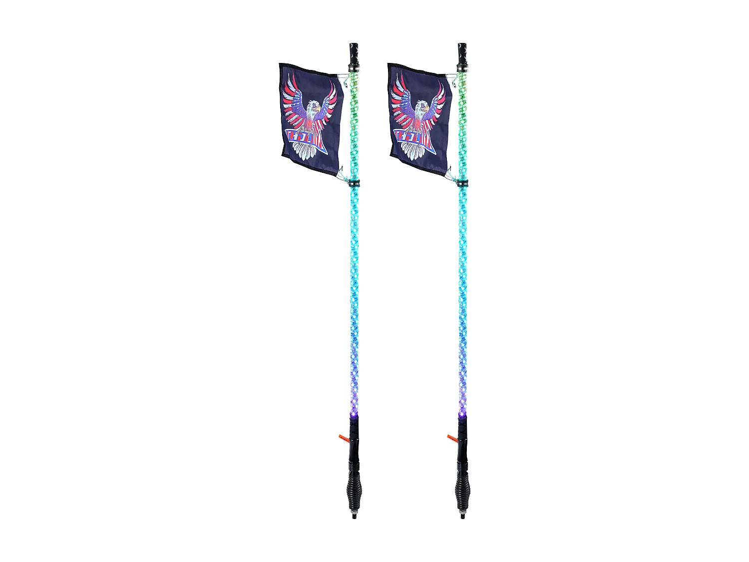 Fouet Lumineux LED SucceBuy Lot de 2 Lampes LED de 92 cm Avec Base à Ressort, Antenne en Spirale RVB