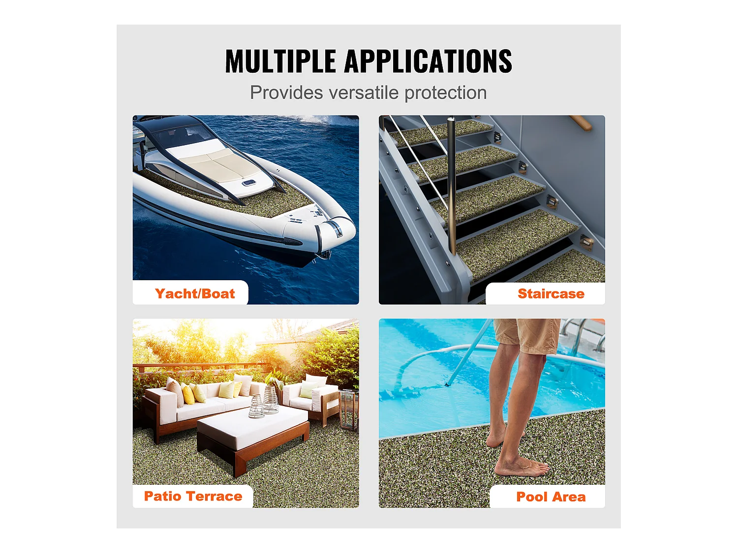 Revêtement de Sol en Mousse EVA SucceBuy pour Bateau, 240cm x 59.94cm, Pont Auto-Adhésif