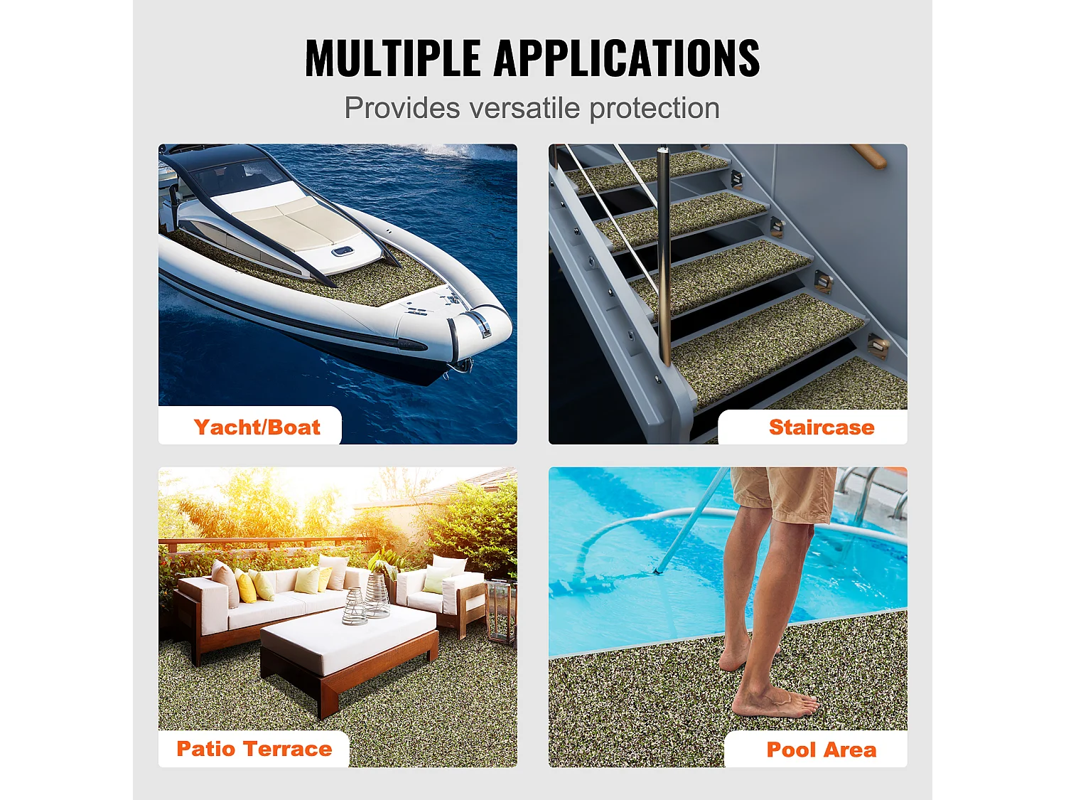 Revêtement de Sol en Mousse EVA SucceBuy pour Bateau, 240cm x 59.94cm, Pont Auto-Adhésif
