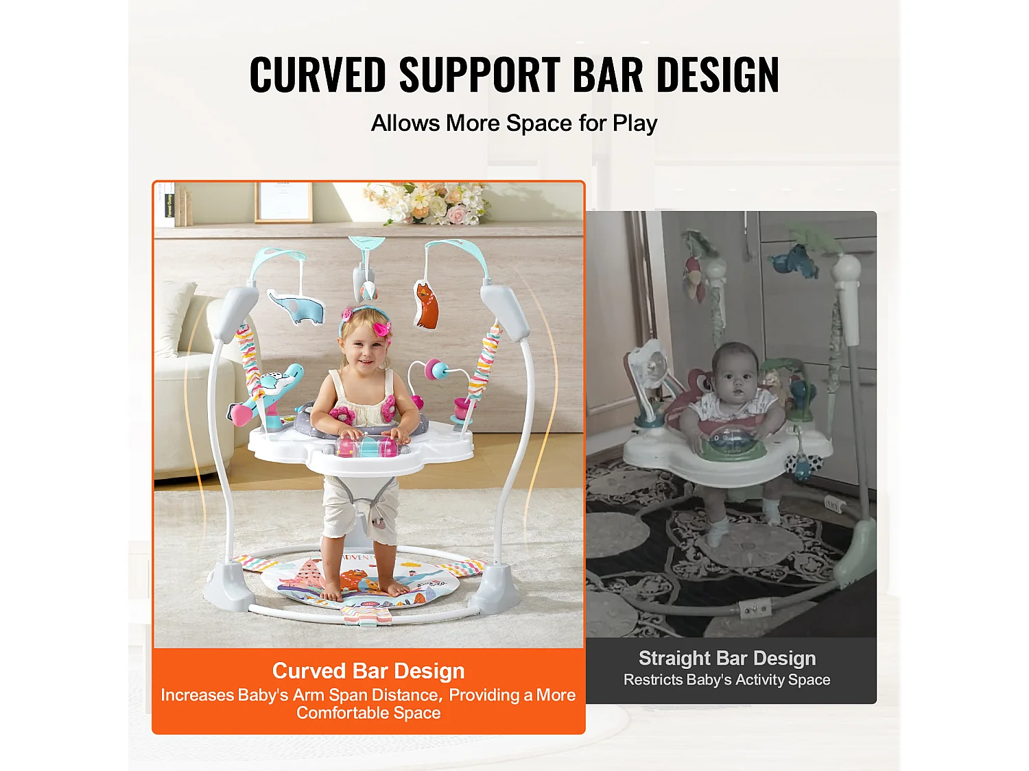 Centro de Actividades para Bebés, SucceBuy Centro de Actividades para Bebés Baby Bouncer, un Baby Jumper Jumperoo con Juguetes, Música y Luces