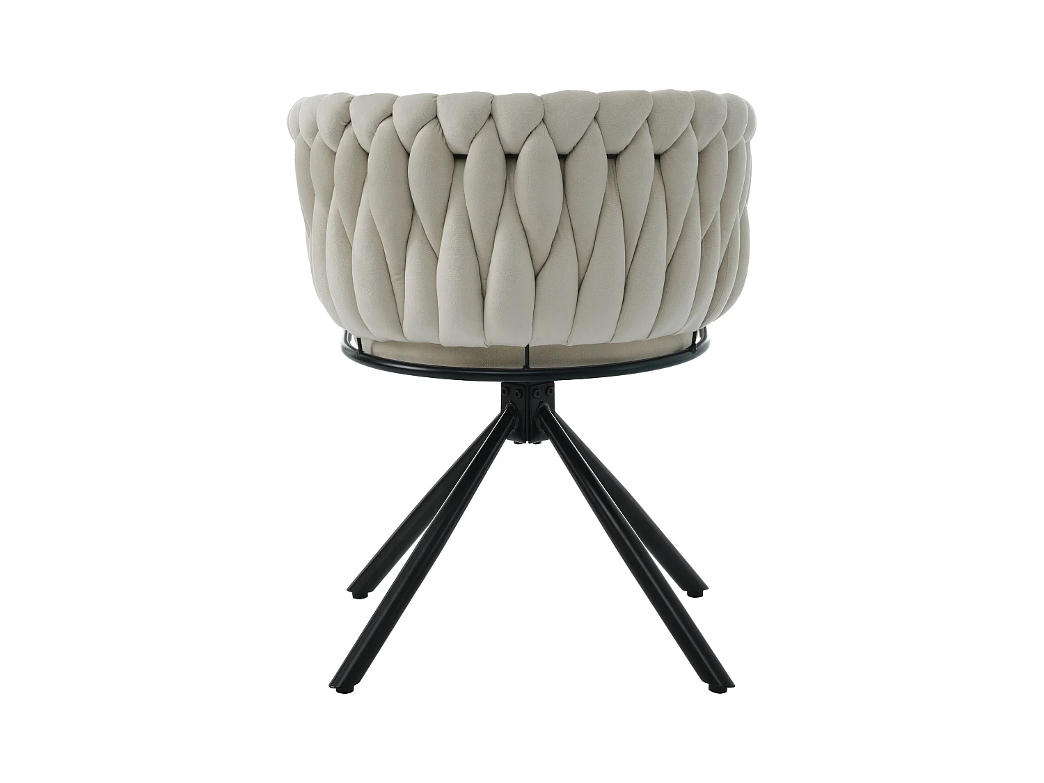 Chaise de salle à manger en velours, 4 pièces, fauteuil pivotant, design élégant, cadre en métal, beige (L 62 x l 60 x H 57 cm)