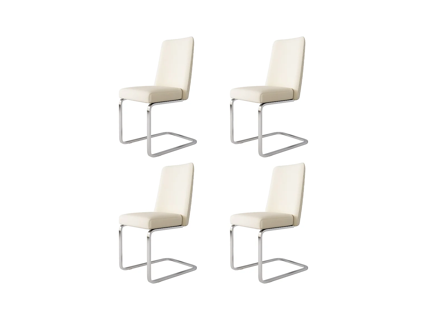 Chaises de salle à manger en velours, lot de 4, design diamanté dossier, pieds en métal argenté, beige (63.5x63.5x47.6 cm)