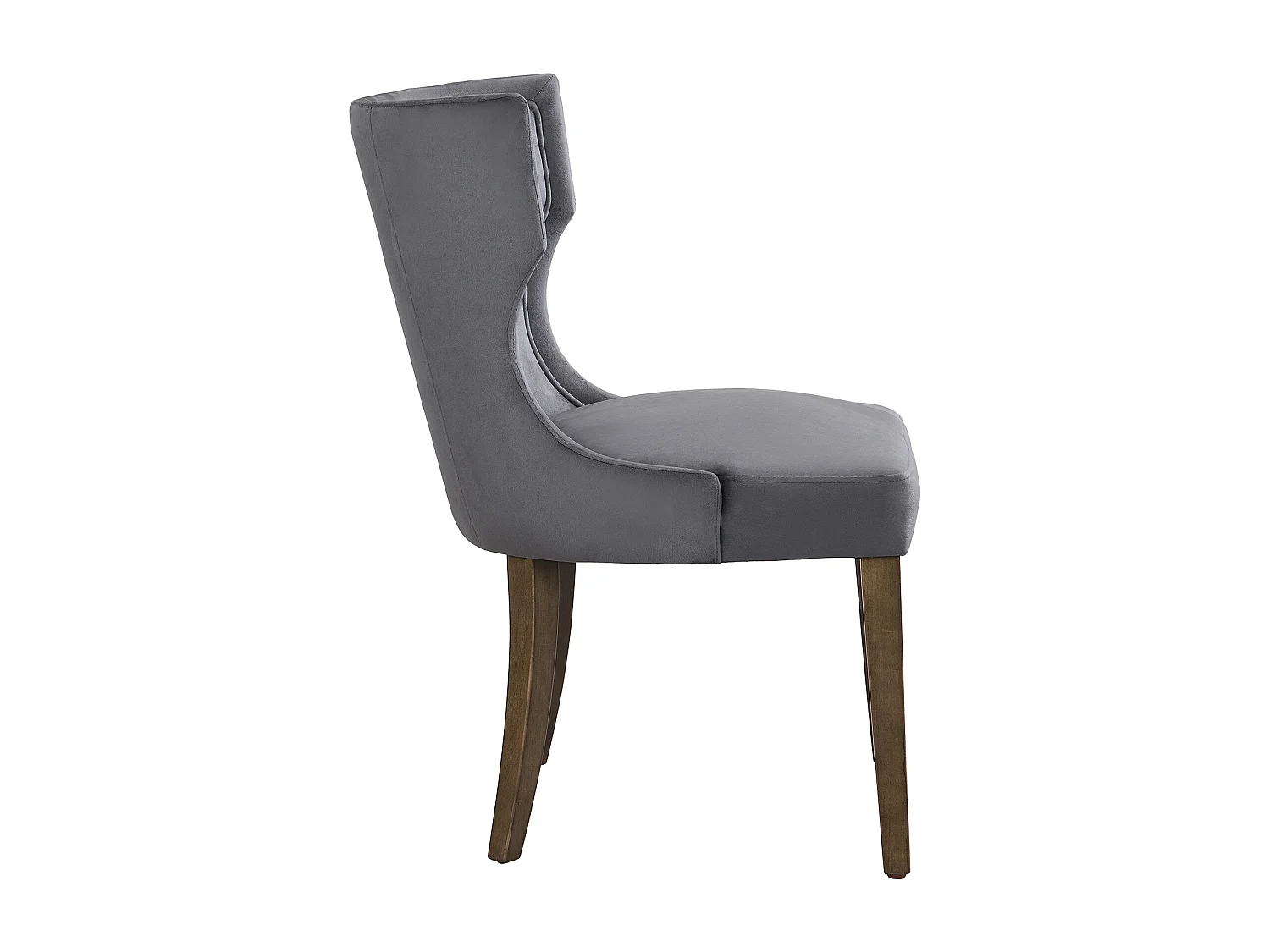 Lot de 4 chaises de salle à manger en velours, pieds en bois massif, coussins épais, pieds réglables, gris