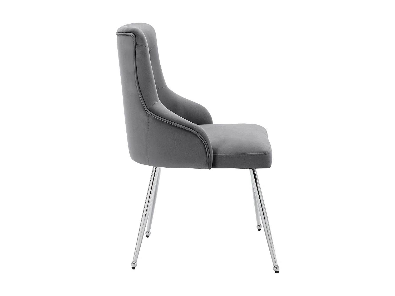 Set van 2 eetkamerstoelen met geknoopt patroon, gestoffeerde fauteuil, metalen poten, modern, fluweel, grijs (lengte x breedte x hoogte cm)