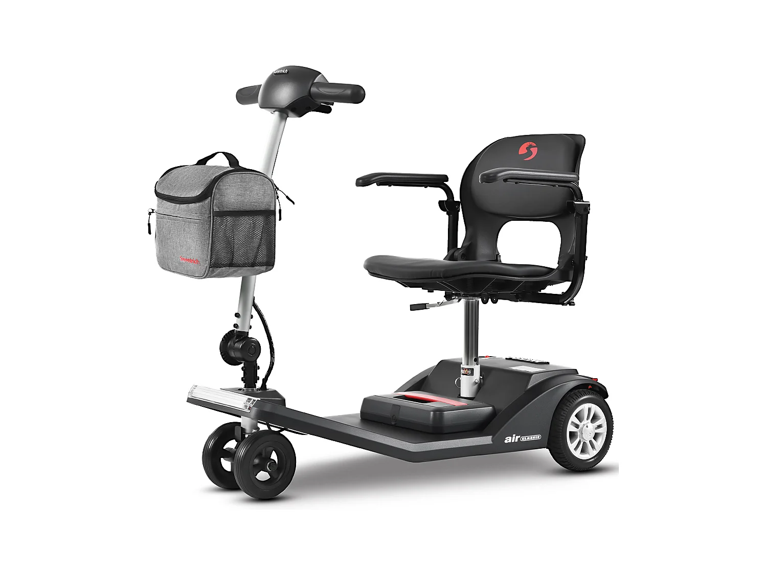 Scooter électrique pliable 250W, cadre aluminium, batterie amovible, LED, noir (115x53.5x37 cm)