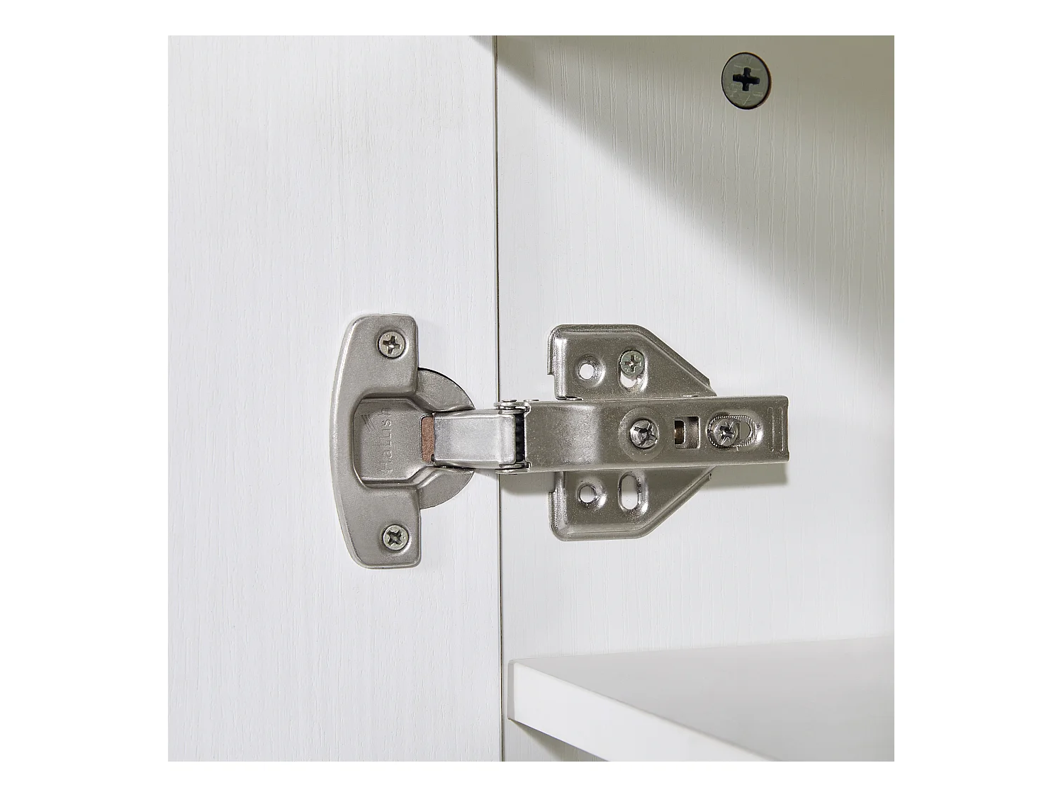 Table extensible avec rangements, MDF et métal, design moderne, blanc (133-202x50x94 cm)