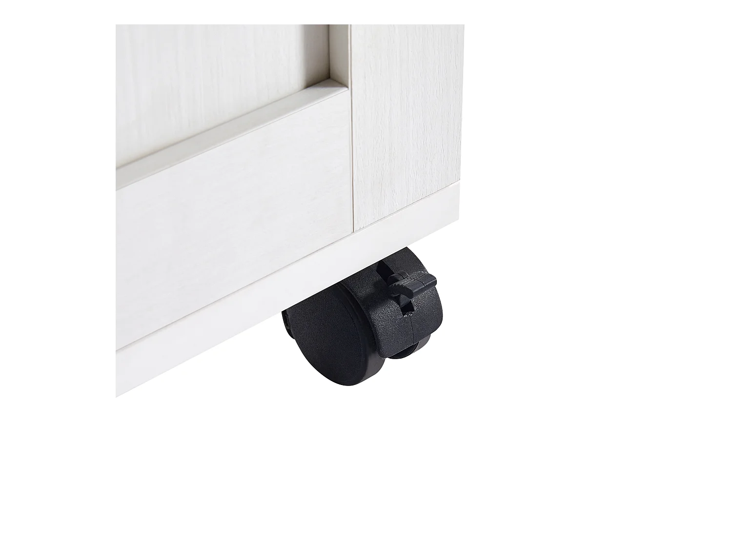 Table extensible avec rangements, MDF et métal, design moderne, blanc (133-202x50x94 cm)