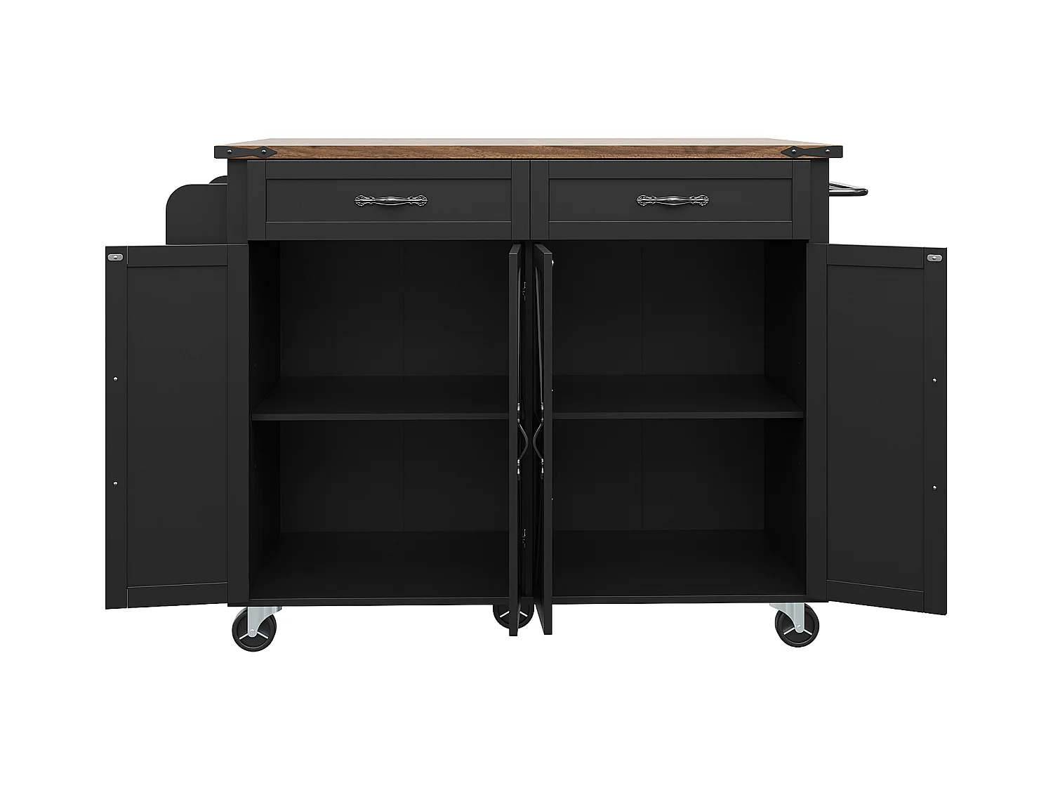 Table Haute avec Plateau Miroir Marbré, Design Moderne, MDF, Noir, Pieds Métalliques (100x90x90 cm)