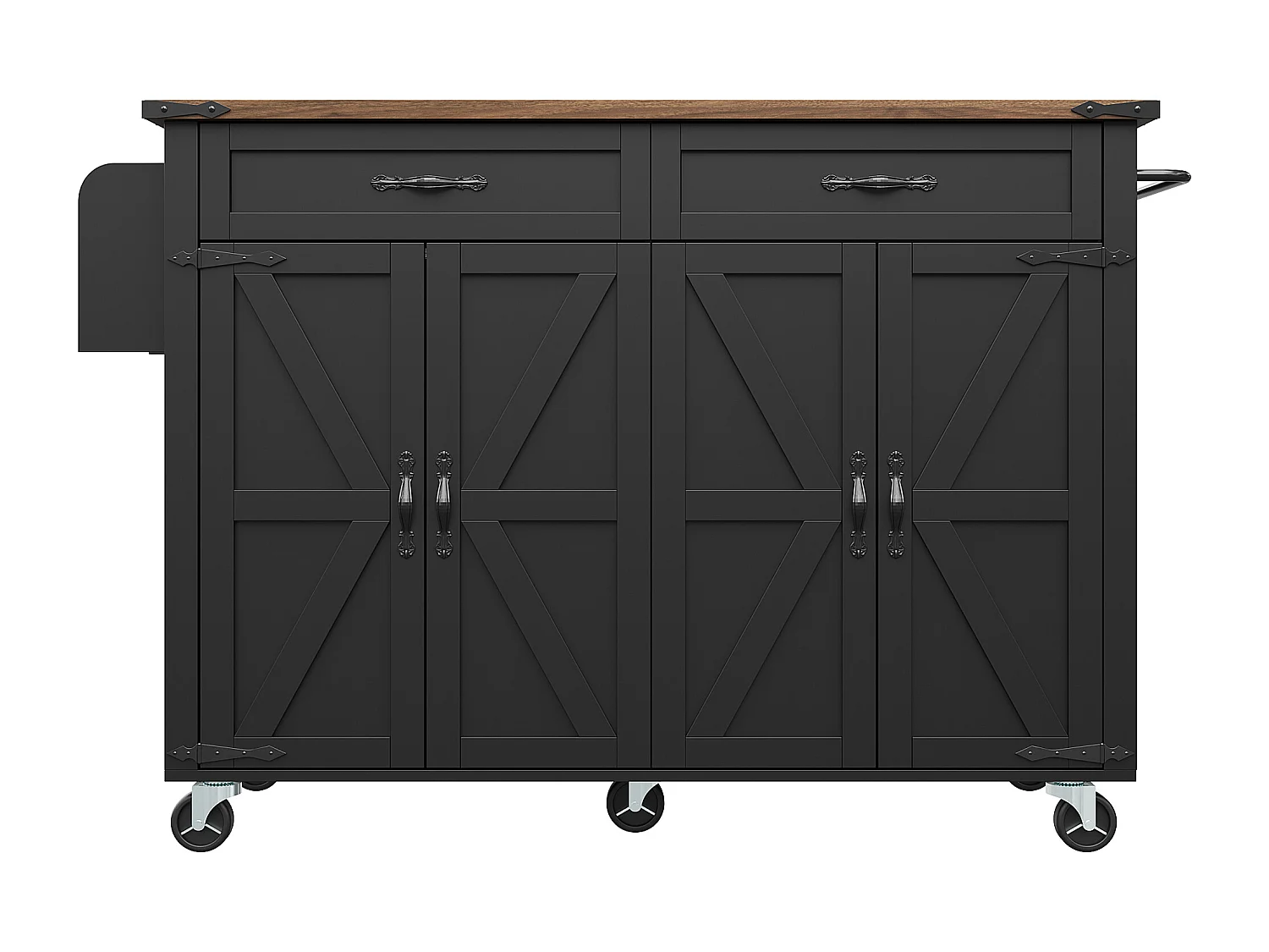 Hoge tafel met marmeren spiegelblad, modern design, MDF, zwart, metalen poten (100x90x90 cm)