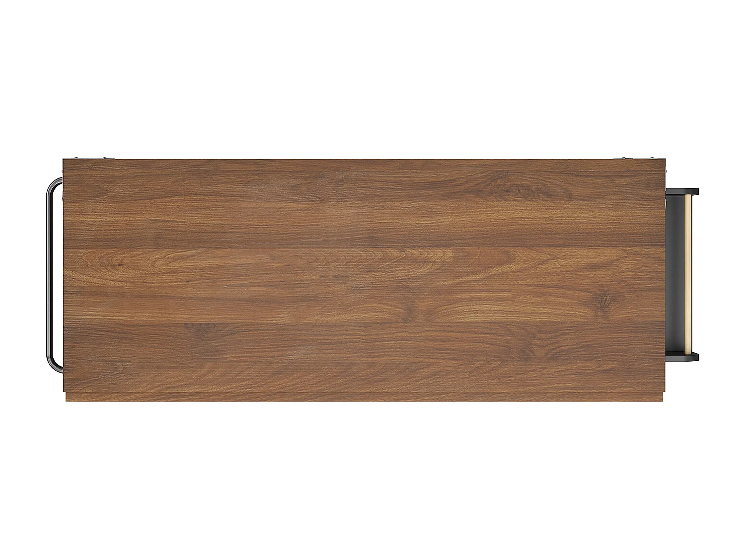 Hoge tafel met marmeren spiegelblad, modern design, MDF, zwart, metalen poten (100x90x90 cm)