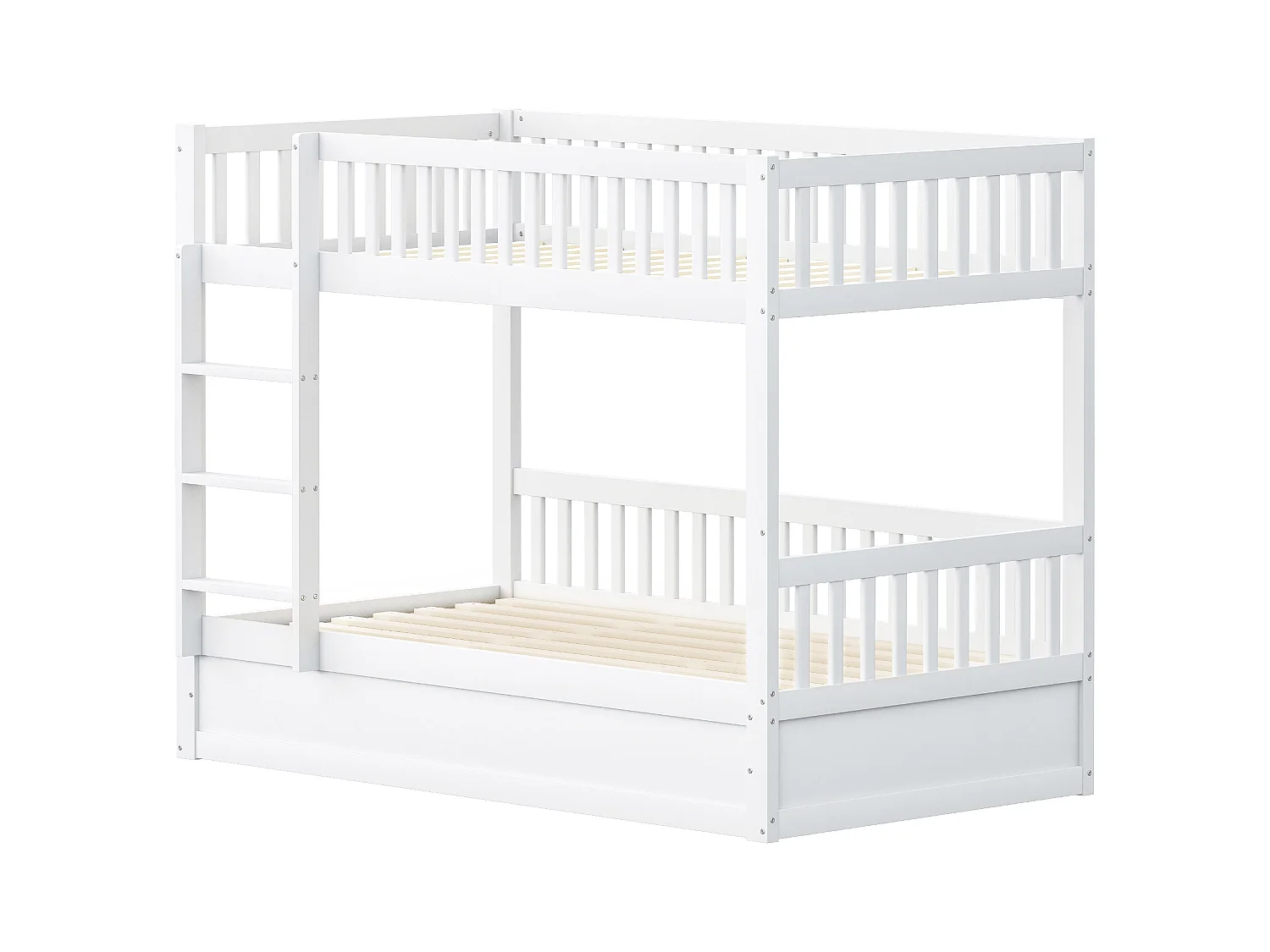 Litera infantil 90x200cm, blanca, con almacenaje hidráulico, estructura de cama incluida (sin colchón)
