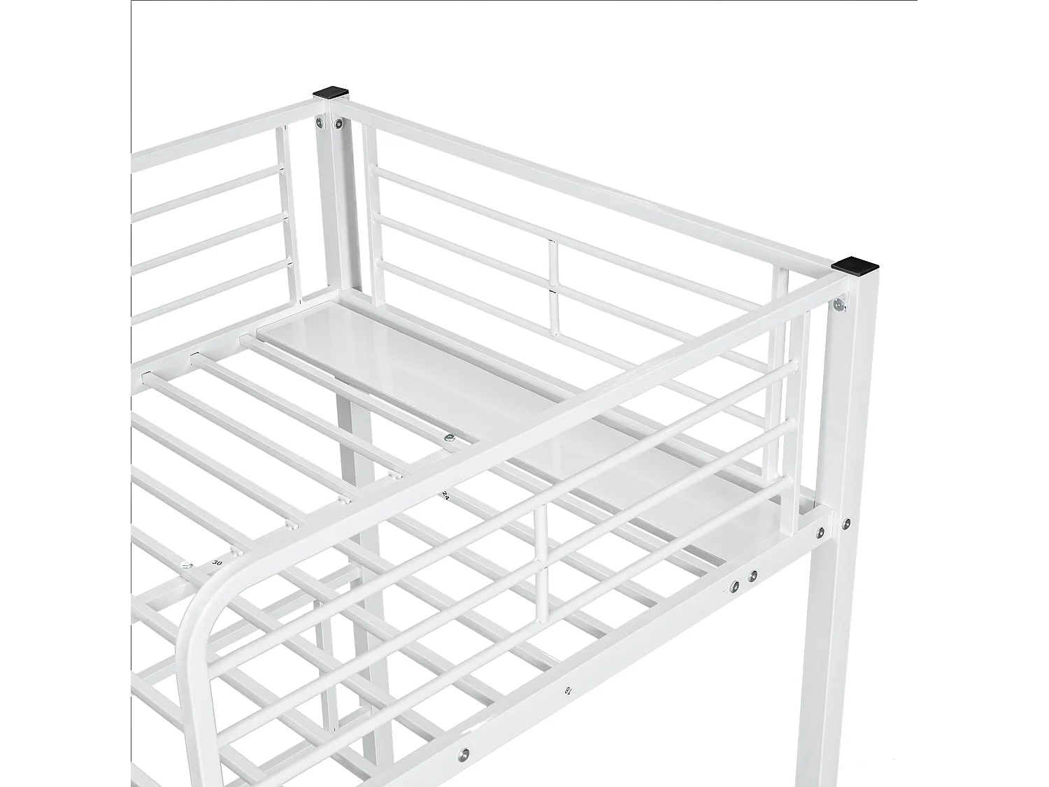 Kinderhut 90x200 een- en driepersoonsbed, met ladder, valbeveiliging, wit