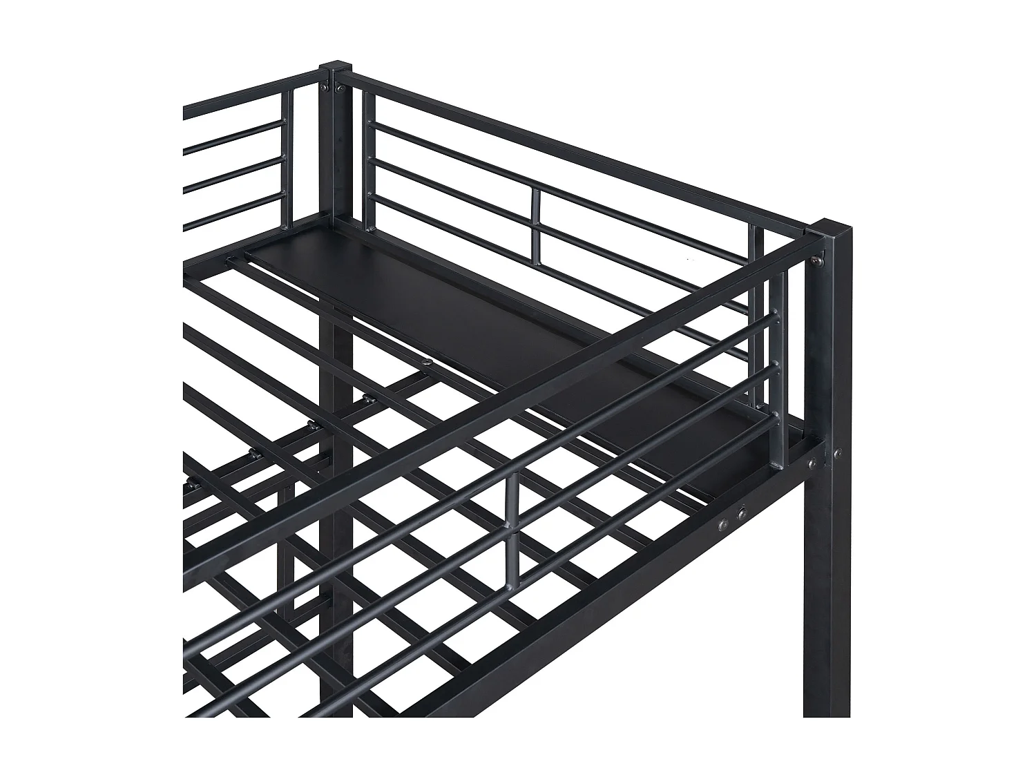 Camarote infantil 90x200, beliche triplo, com escada, proteção antiqueda, preto