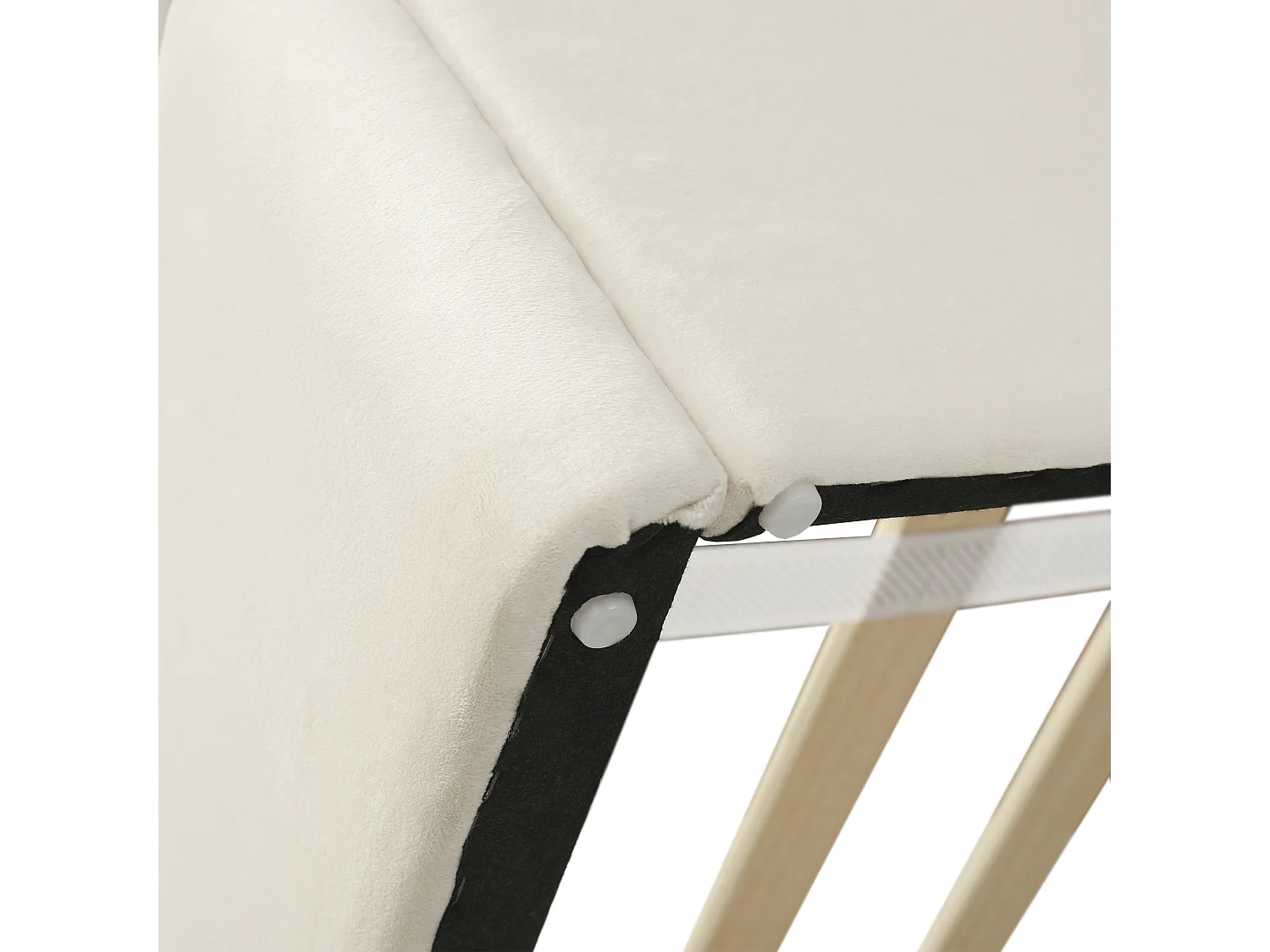 Gestoffeerd bed, 90 x 200 cm, voor kinderen, met hoofdeinde, eenpersoonsbed met bedframe, beige