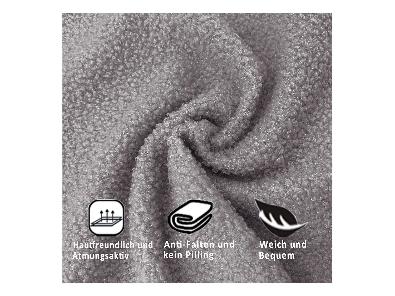 Pouf avec rangement, coussin confortable en Tissu peluche, couleur grise, 120x40x40 cm