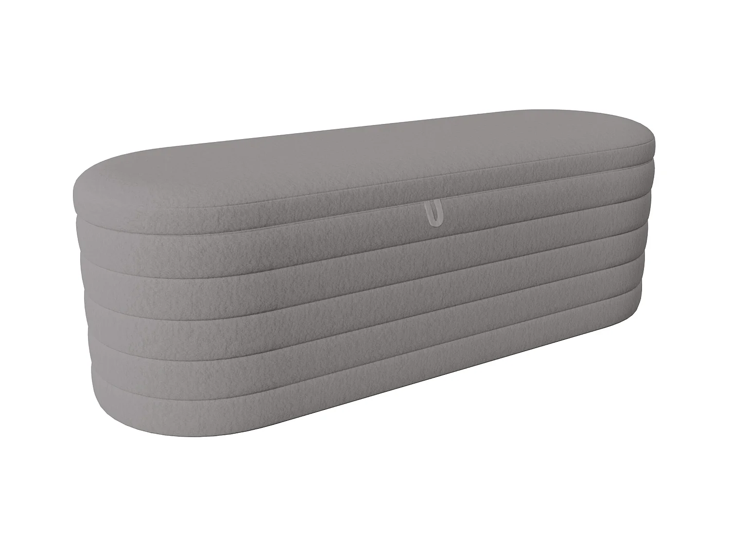 Pouf avec rangement, coussin confortable en Tissu peluche, couleur grise, 120x40x40 cm