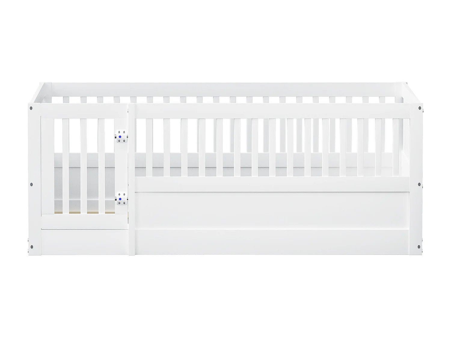 Lit cabane enfant blanc 140x200cm avec cadre de lit et petite porte (sans matelas ni cadre de lit)