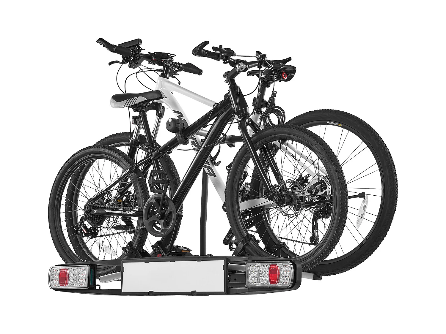 Support de Rangement pour Vélos, SucceBuy Porte-Vélos d'Attelage pour 2 Vélos, Support Verrouillable pour Récepteurs de 5 cm