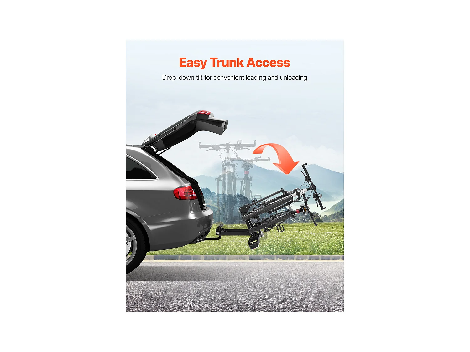 Support de Rangement pour Vélos, SucceBuy Porte-Vélos d'Attelage pour 2 Vélos, Support Verrouillable pour Récepteurs de 5 cm