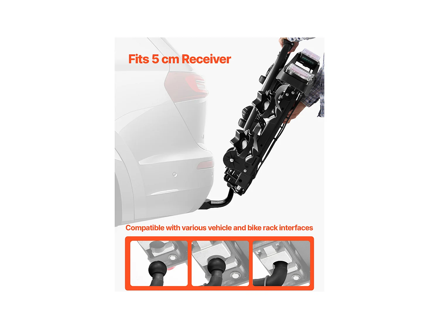 Support de Rangement pour Vélos, SucceBuy Porte-Vélos d'Attelage pour 2 Vélos, Support Verrouillable pour Récepteurs de 5 cm