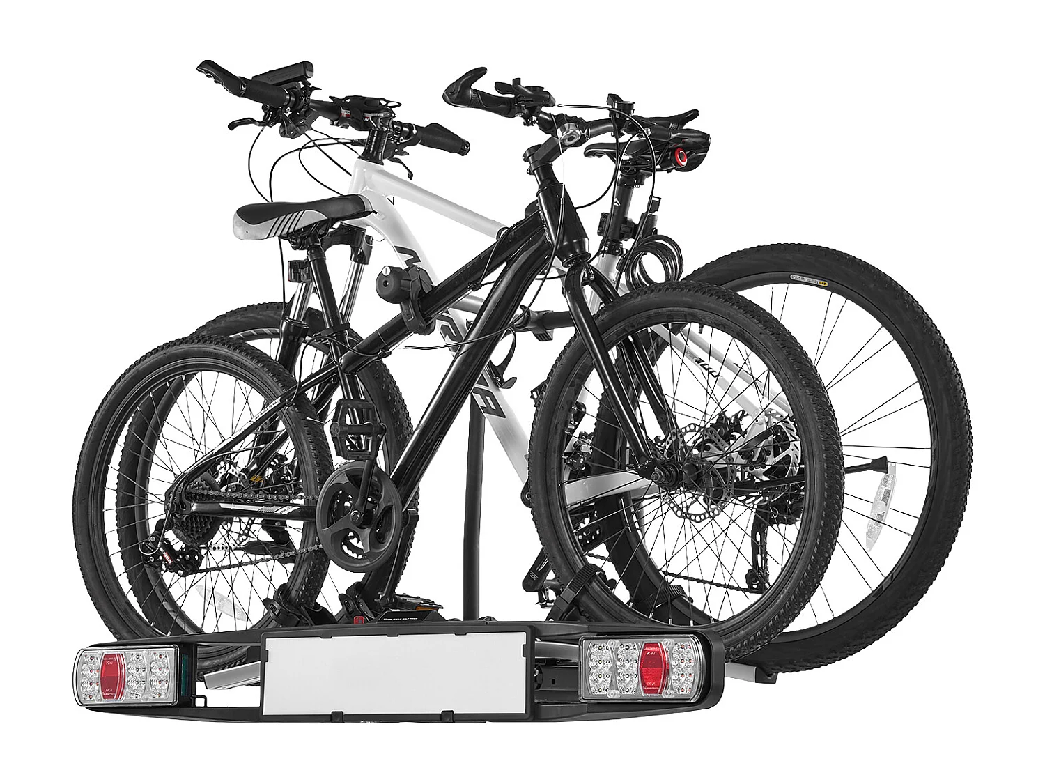 Support de Rangement pour Vélos, SucceBuy Porte-Vélos d'Attelage pour 2 Vélos, Support Verrouillable pour Récepteurs de 5 cm