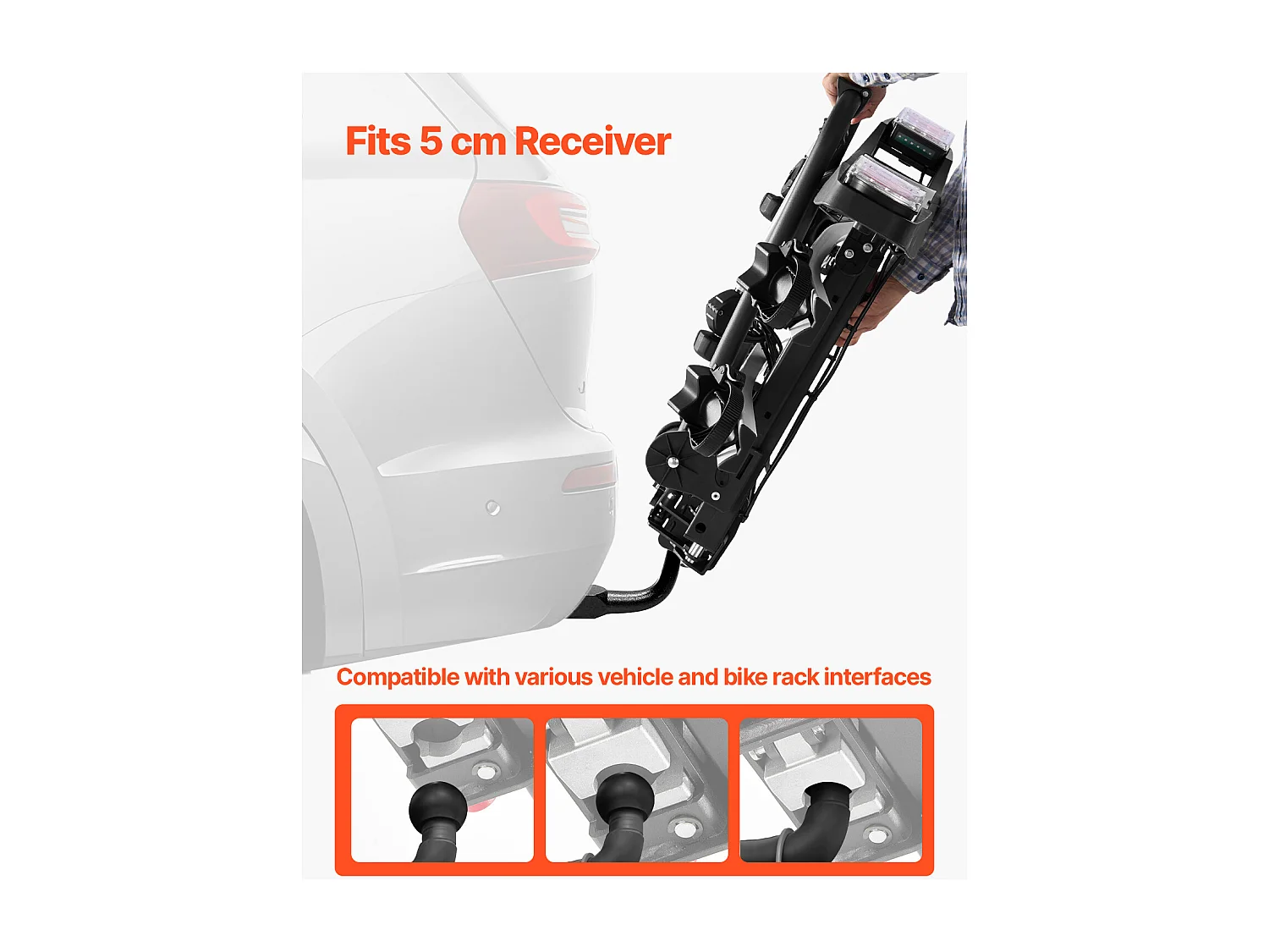 Support de Rangement pour Vélos, SucceBuy Porte-Vélos d'Attelage pour 2 Vélos, Support Verrouillable pour Récepteurs de 5 cm