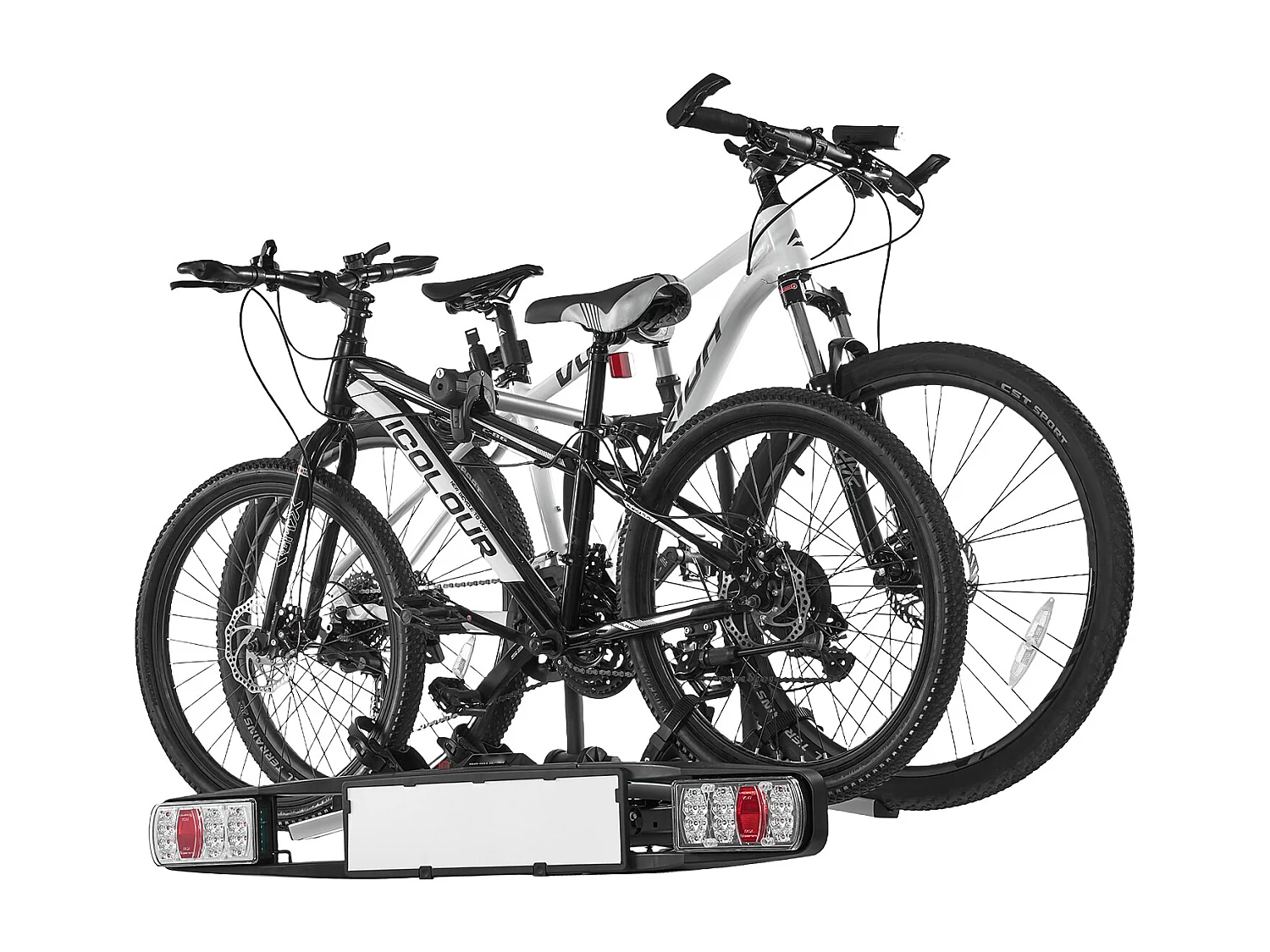 Support de Rangement pour Vélos, SucceBuy Porte-Vélos d'Attelage pour 2 Vélos, Support Verrouillable pour Récepteurs de 5 cm