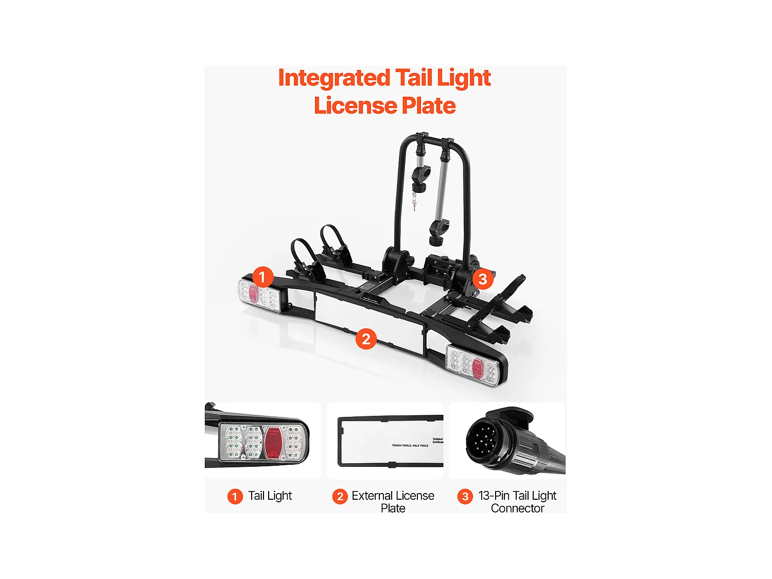 Support de Rangement pour Vélos, SucceBuy Porte-Vélos pour 2 Vélos Pliable, Compatible avec les Récepteurs de 5 cm