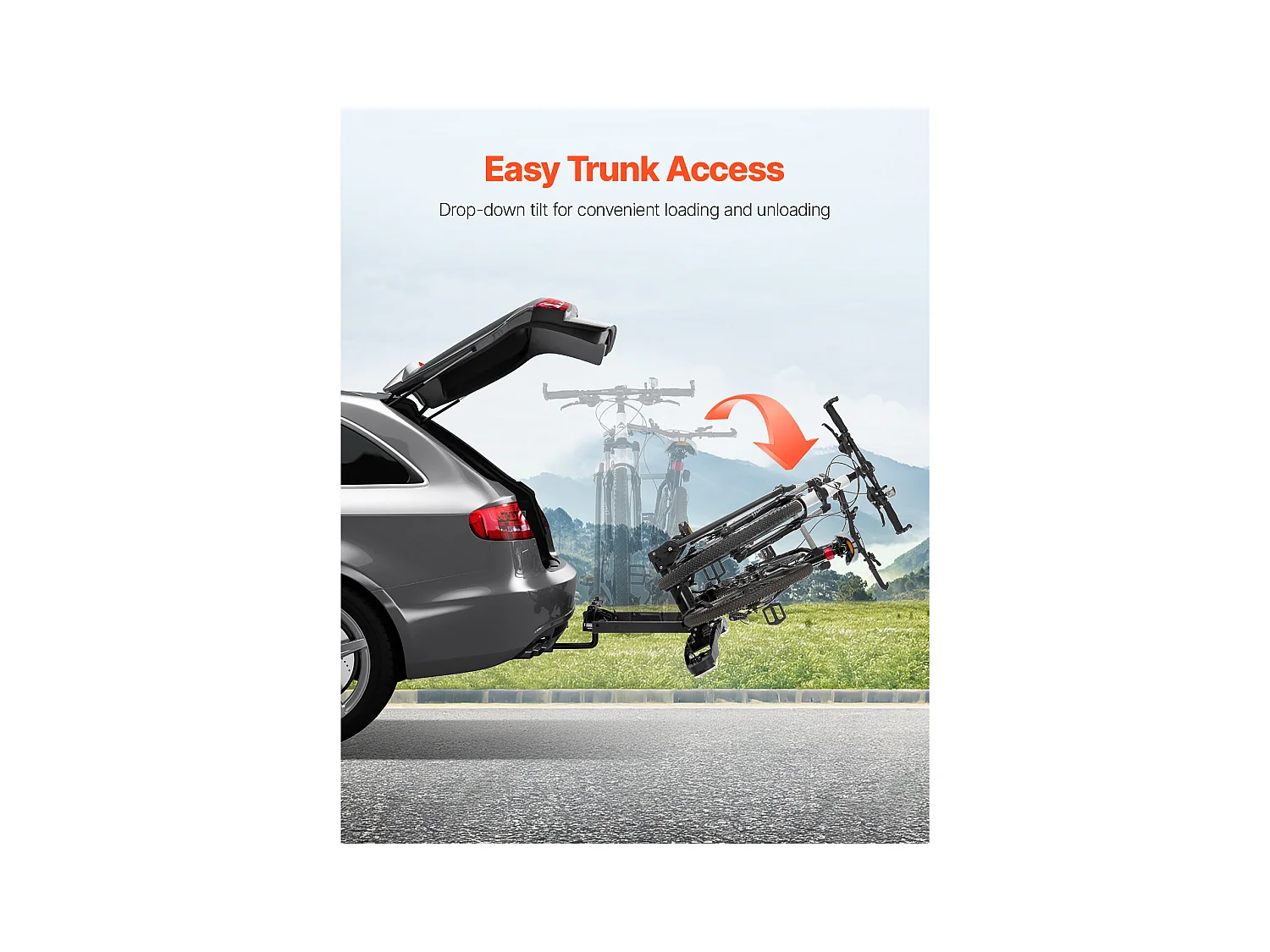 Support de Rangement pour Vélos, SucceBuy Porte-Vélos pour 2 Vélos Pliable, Compatible avec les Récepteurs de 5 cm