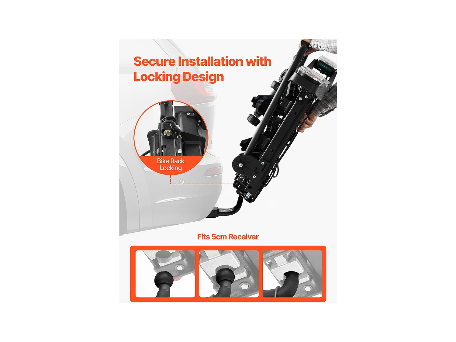 Support de Rangement pour Vélos, SucceBuy Porte-Vélos pour 2 Vélos Pliable, Compatible avec les Récepteurs de 5 cm