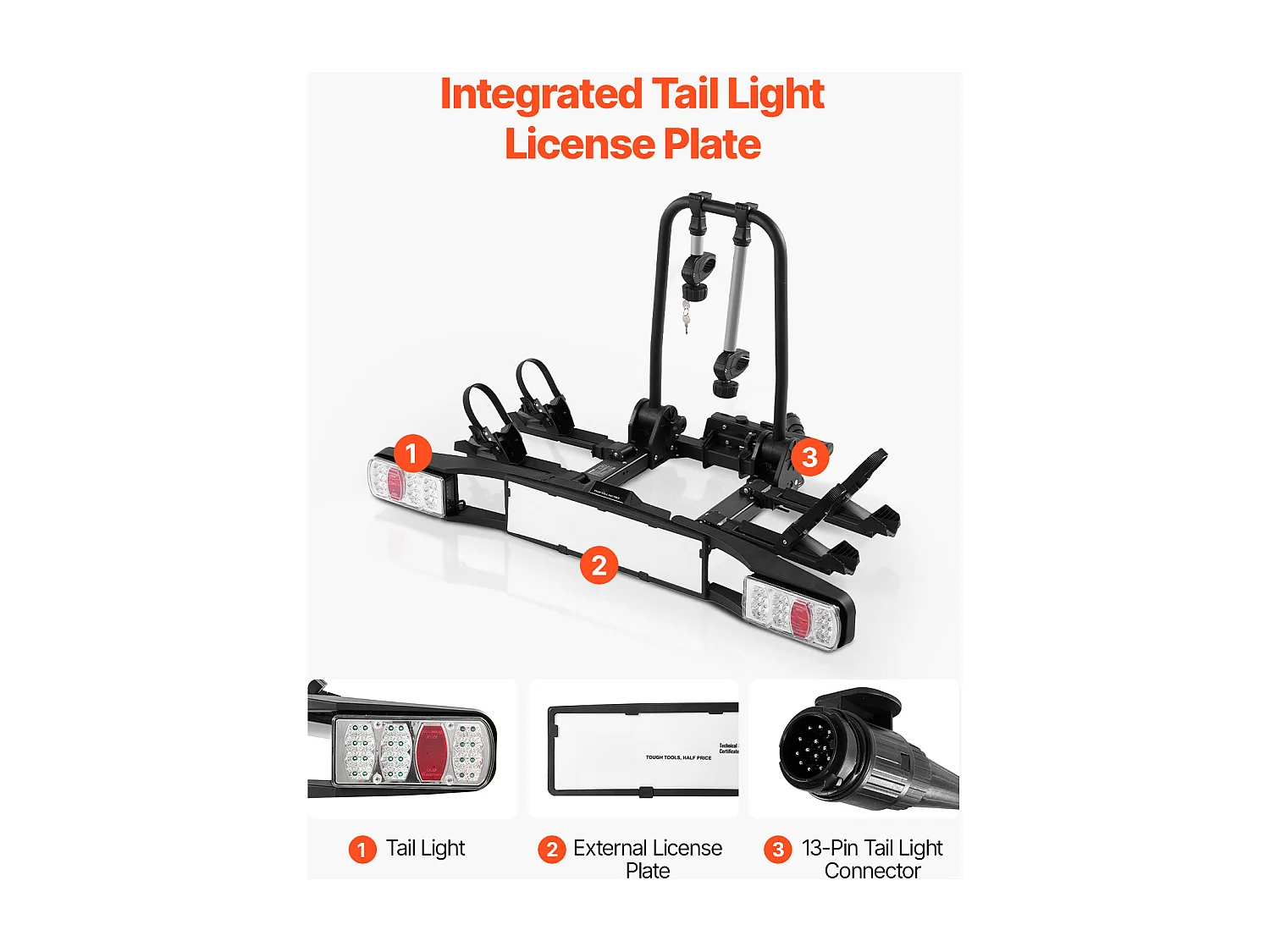Support de Rangement pour Vélos, SucceBuy Porte-Vélos pour 2 Vélos Pliable, Compatible avec les Récepteurs de 5 cm