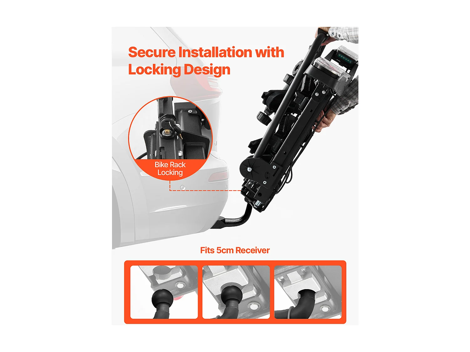 Support de Rangement pour Vélos, SucceBuy Porte-Vélos pour 2 Vélos Pliable, Compatible avec les Récepteurs de 5 cm