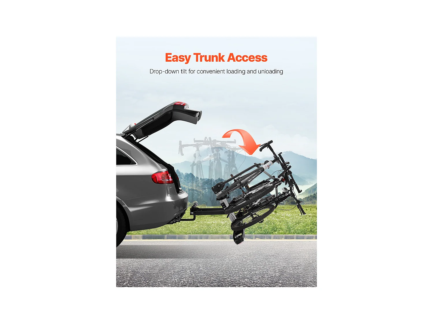 Support de Rangement pour Vélos, SucceBuy Porte-Vélos pour 3 Vélos Pliable, Compatible avec les Récepteurs de 5 cm