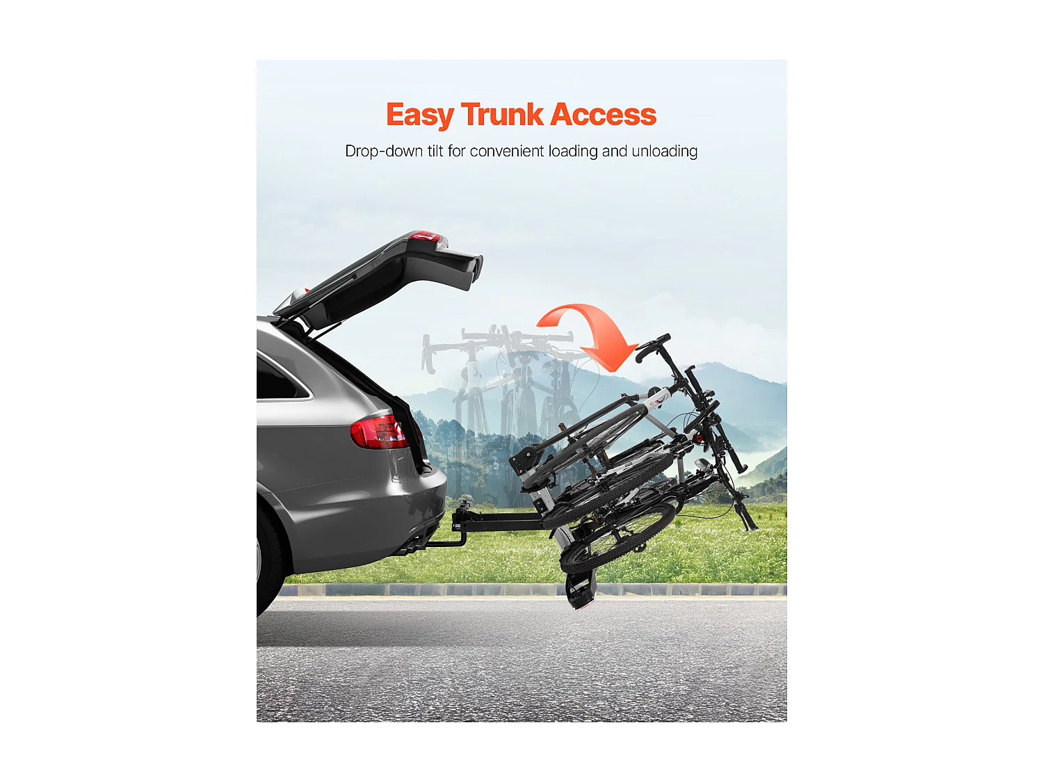 Support de Rangement pour Vélos, SucceBuy Porte-Vélos pour 3 Vélos Pliable, Compatible avec les Récepteurs de 5 cm