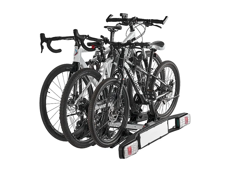 Fahrrad-Aufbewahrungsständer, SucceBuy Klappbarer Fahrradträger für 3 Fahrräder, Kompatibel mit 5-cm-Aufnahmen