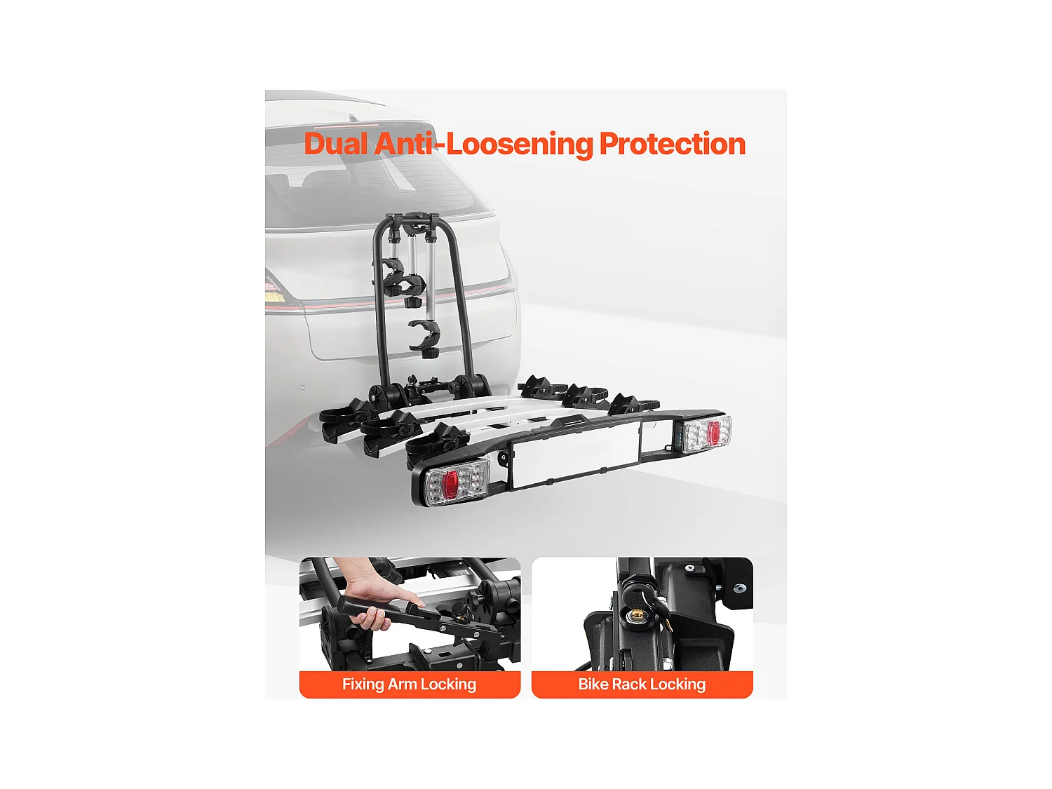 Support de Rangement pour Vélos, SucceBuy Porte-Vélos d'Attelage pour 3 Vélos, Support Verrouillable pour Récepteurs de 5 cm