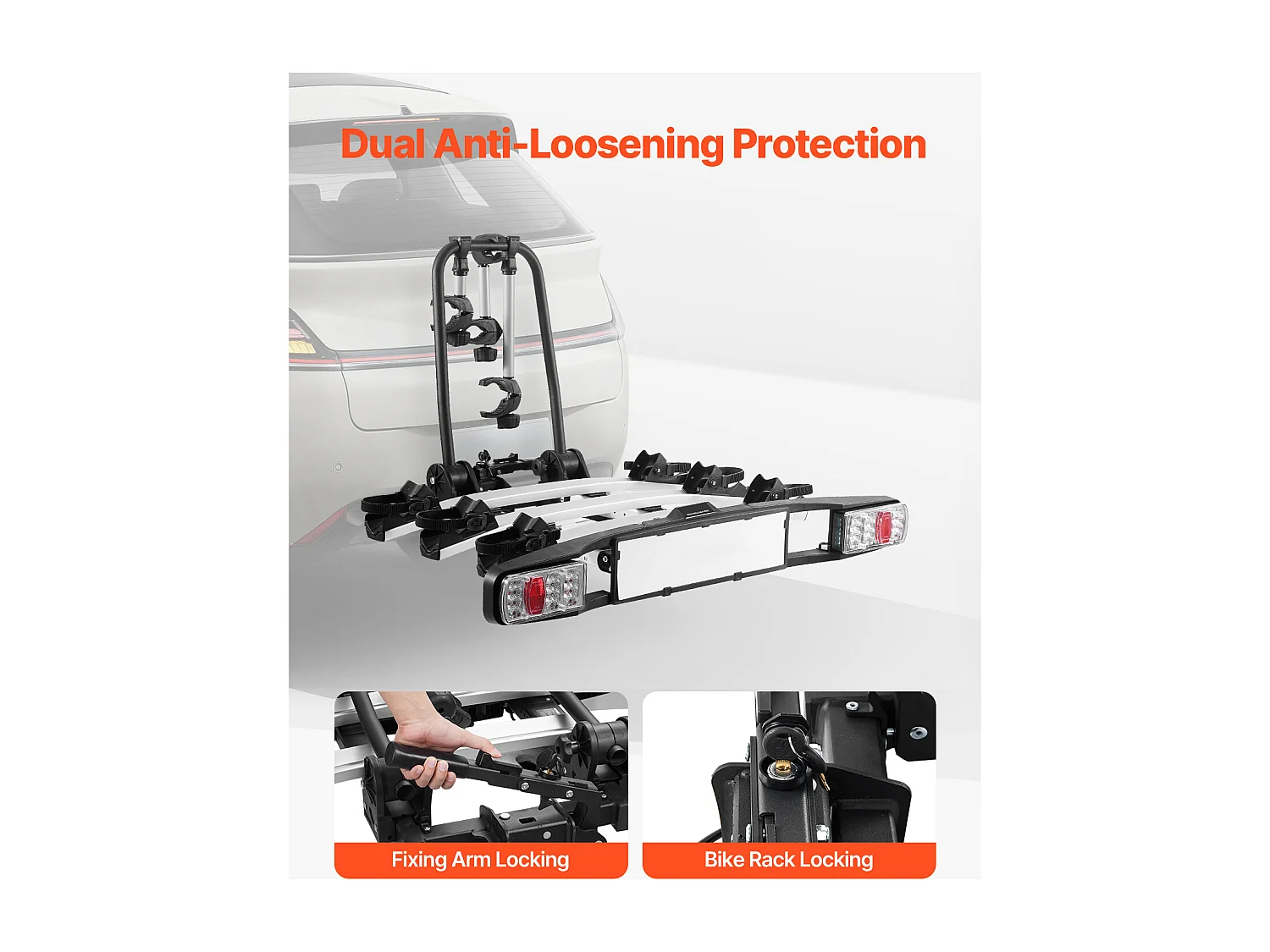 Support de Rangement pour Vélos, SucceBuy Porte-Vélos d'Attelage pour 3 Vélos, Support Verrouillable pour Récepteurs de 5 cm