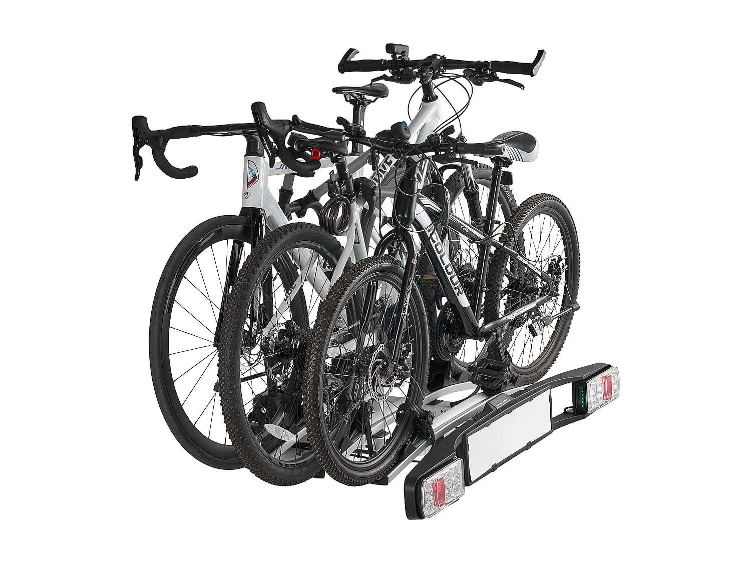 Support de Rangement pour Vélos, SucceBuy Porte-Vélos d'Attelage pour 3 Vélos, Support Verrouillable pour Récepteurs de 5 cm