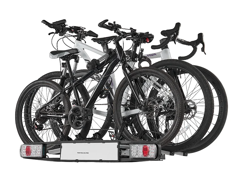 Fahrrad-Aufbewahrungsständer, SucceBuy Fahrradträger für Anhängerkupplung für 3 Fahrräder, Verriegelbarer Träger für 5-cm-Aufnahmen