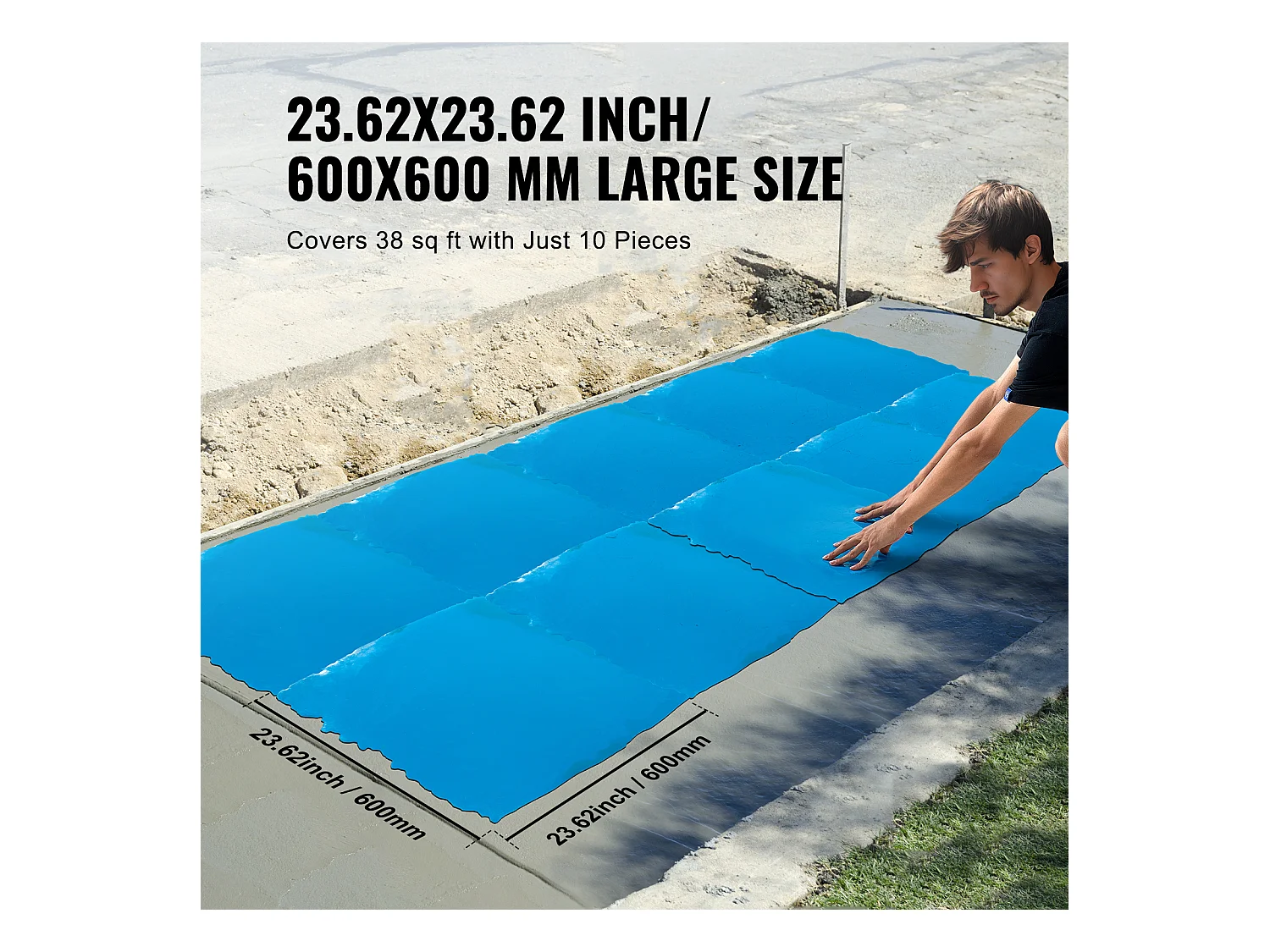 Poduszka do Stemplowania Betonu SucceBuy, 61 x 61 cm, Teksturalna Skóra z Poliuretanu