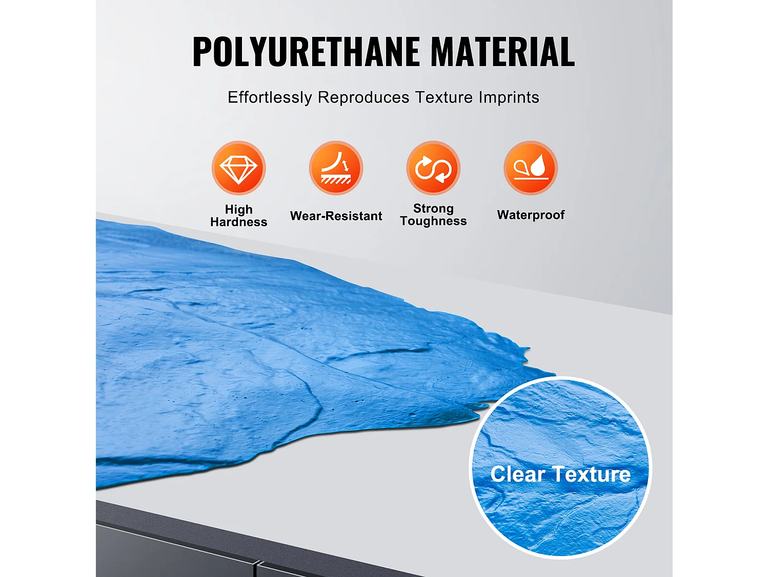 Tapis de Tampons pour Béton SucceBuy, 61 x 61 cm, Peau Texturée en Polyuréthane, Utilisation Répétée