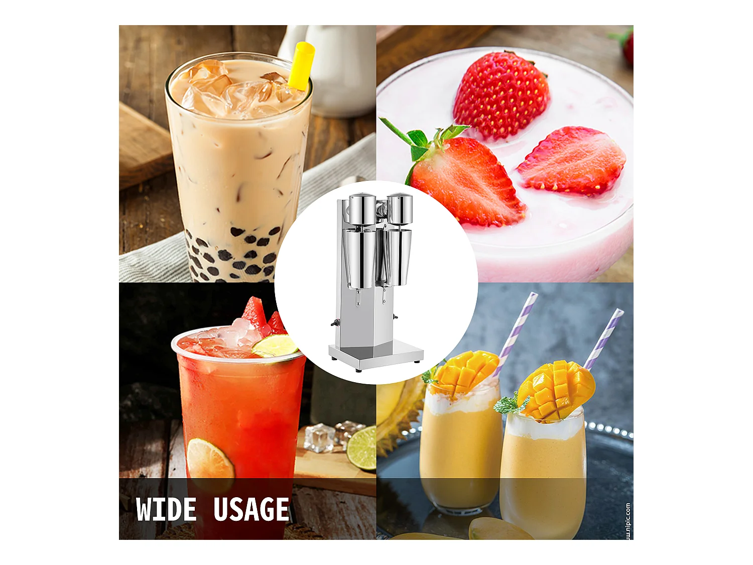 Kit de Batidora de Mostrador para Hacer Batidos SucceBuy, Máquina Eléctrica para Batidos de Acero Inoxidable