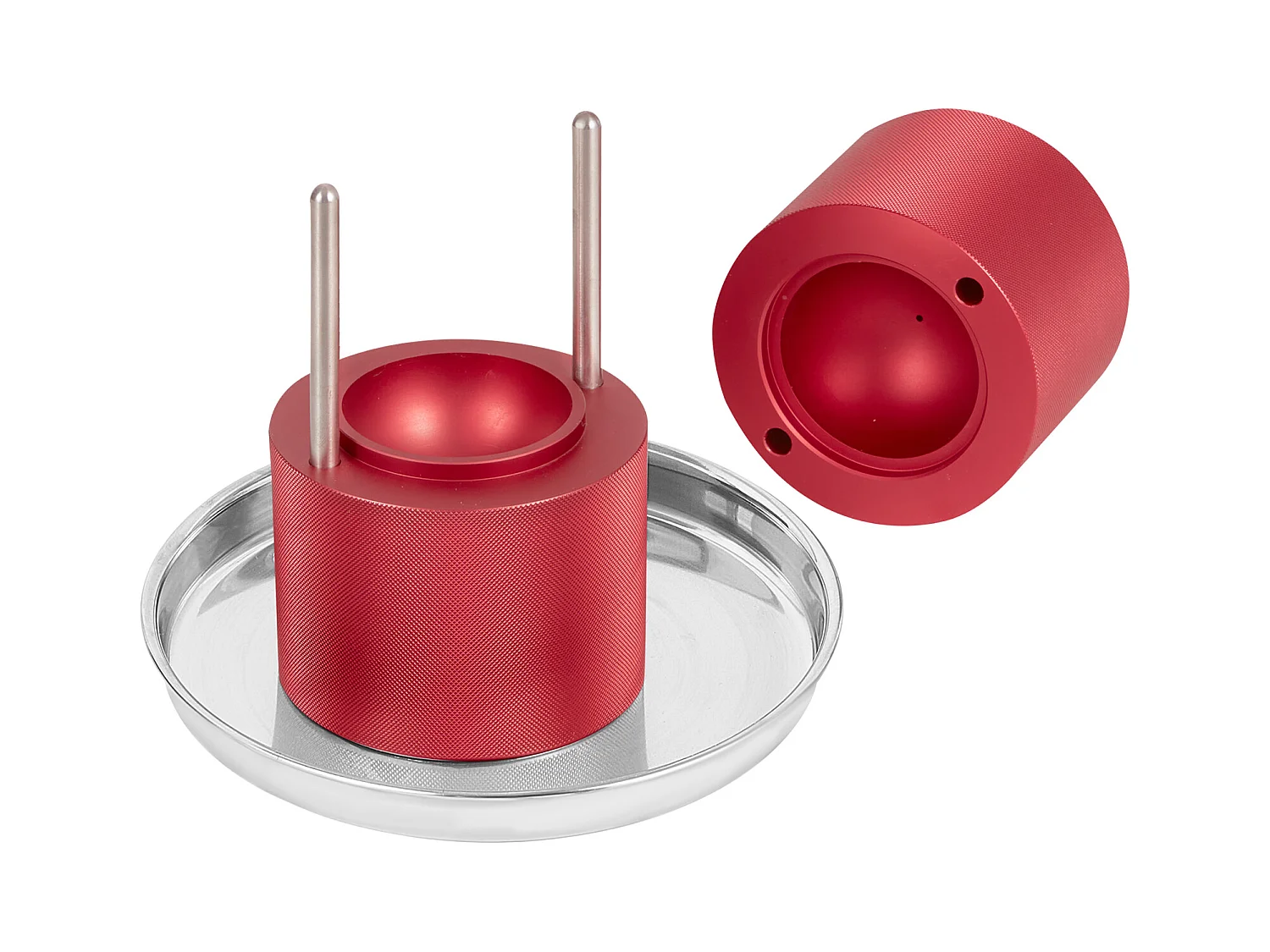 Máquina de Hielo SucceBuy 60 mm, Prensa de Hielo Esferas de Aluminio Redondo para Whisky, Rojo