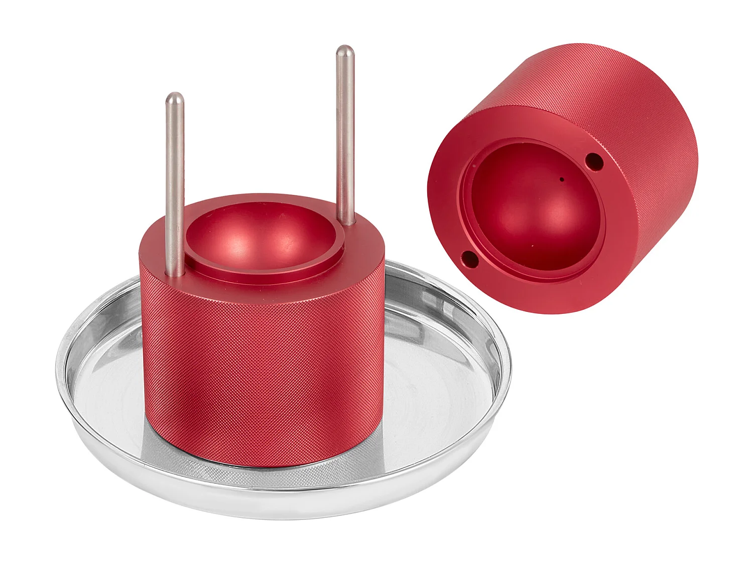 Machine à Glaçons SucceBuy 60 mm, Presse à Glaçons Sphères en Aluminium Rond pour Whisky, Rouge